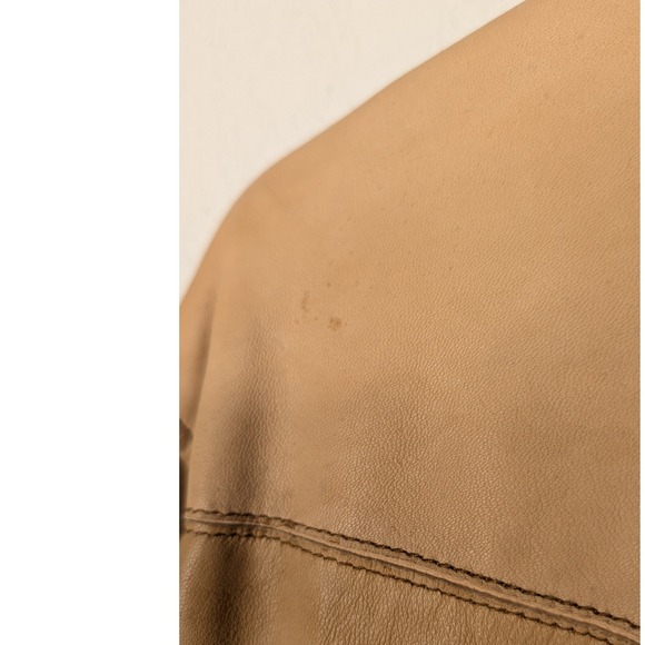 Mens Tan Nappa Leather Jacket Cowboy Western Style Star Embroidery Size L - Picture 5 of 11